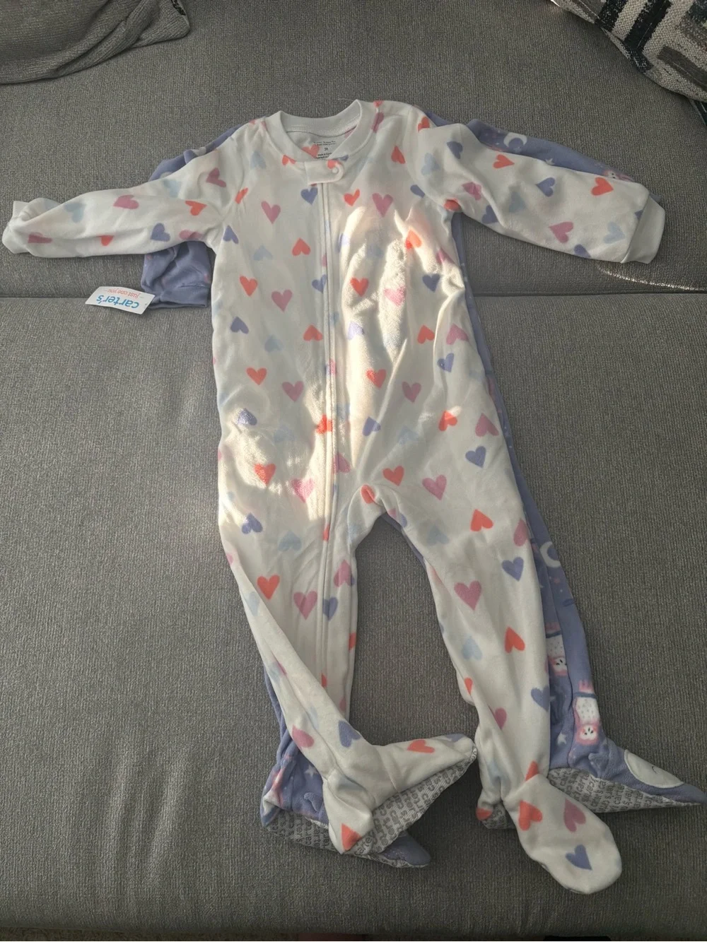 Carter's Purple Owl Print Footed Pajama One-Piece